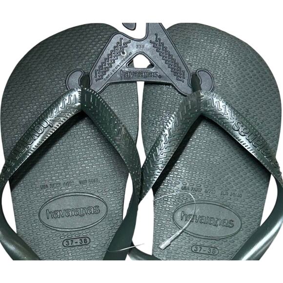 Havaianas Unisex Flip Flop Sandals Dark Olive Green Size 7/8W- 6/7M New With Tag - Picture 4 of 8